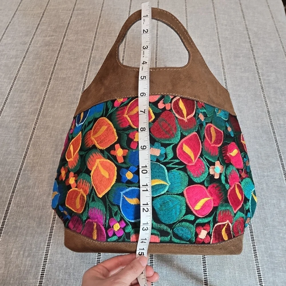 Mexican Embroidered Tote Bag Shoulder Bag Handmade